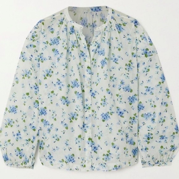 Doen Jane Blouse in Blue Primrose Floral - Picture 1 of 3